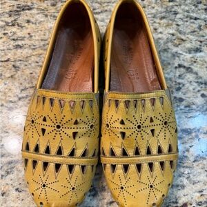 Yellow Perforated Women's Loafers